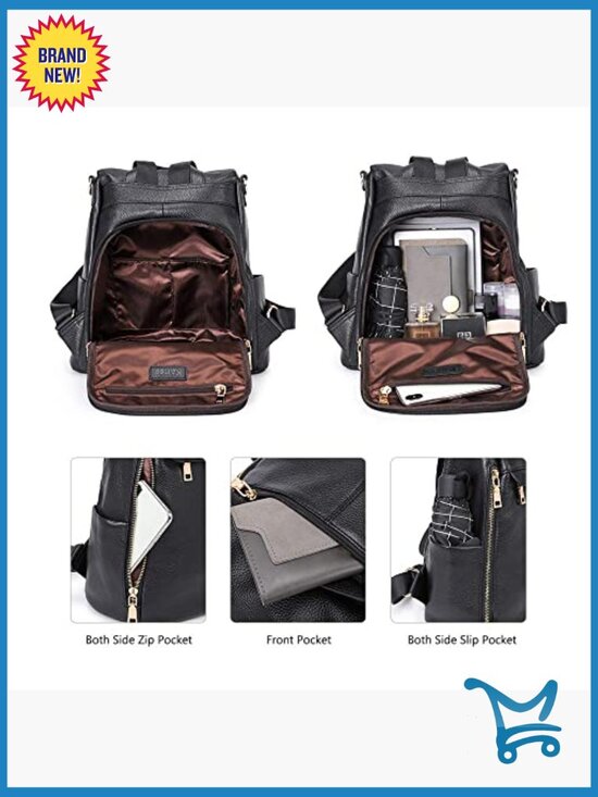 Genuine Leather Anti-Theft Backpack Purse Adjustable Straps Travel Work main image 5